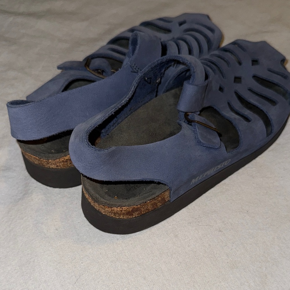 Mephisto Women's classic Hedina Sandal W back strap Light Blue Leather size 38 - Picture 4 of 9